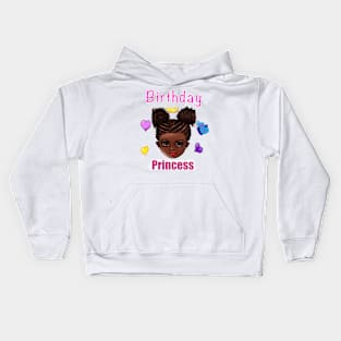 Birthday Princess Girls Birthday Party African American black girl Kids Hoodie